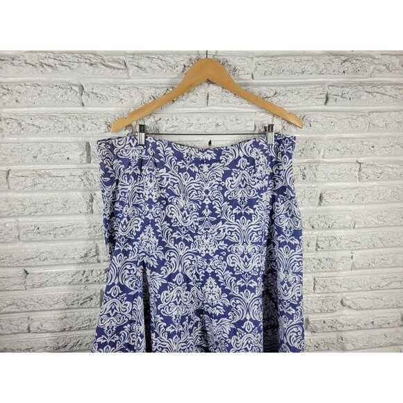 Robbie Bee Signature Womens Skirt 20W Plus ALine Side Zip Blue FLO198XE - Picture 2 of 7